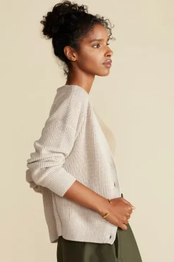 Amour Vert Palmer Cardigan Sweater Oatmeal Discount