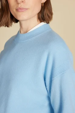 Amour Vert Pearl Cashmere Sweater SkyBlue New