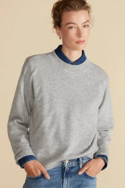 Amour Vert Pearl Cashmere Sweater HeatherGrey Outlet