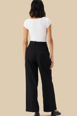 Amour Vert Pleated Wide Leg Trouser Black New