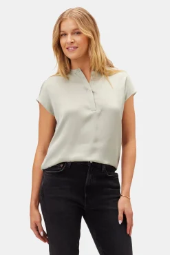Amour Vert Ren Recycled Sateen Blouse MintGreen Best