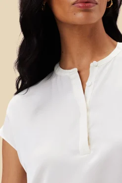 Amour Vert Ren Recycled Sateen Blouse Ivory Fashion