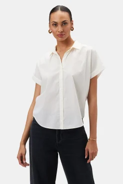 Amour Vert Renata Full Placket Blouse Ivory Outlet
