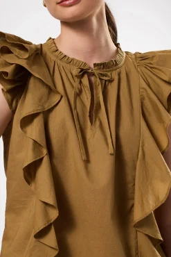 Amour Vert Ruffle Sleeve Top Elm Sale