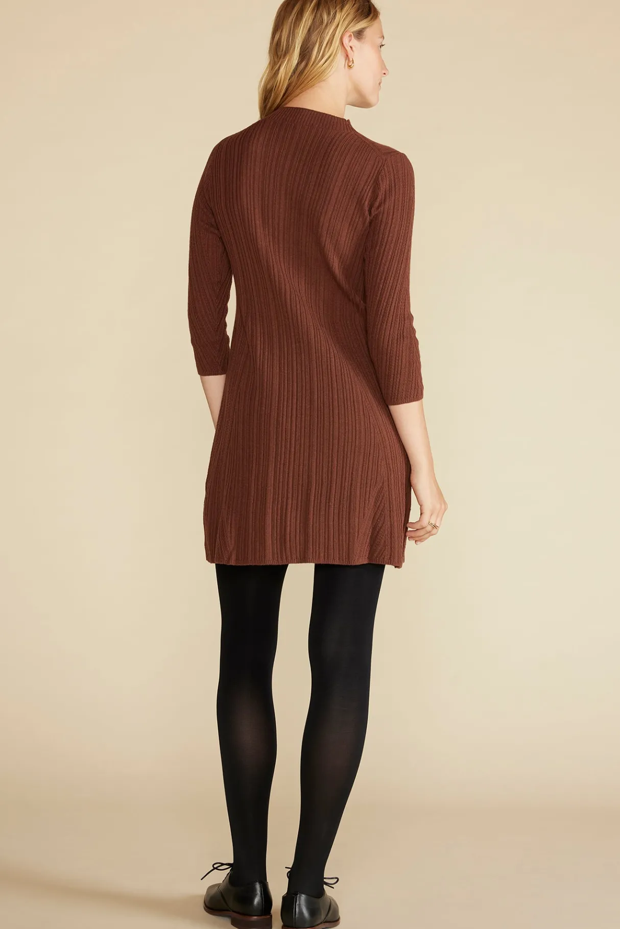 Amour Vert Sidony Mini Sweater Dress EspressoBrown Clearance