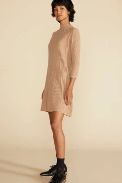 Amour Vert Sidony Mini Sweater Dress Camel Outlet