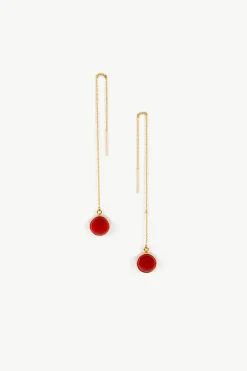 Amour Vert SOKO Umbro Chain Threader Earrings GoldandCrimson Sale