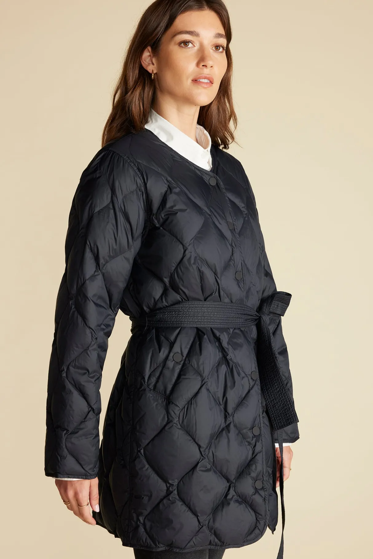 Amour Vert Solene Quilted Puffer Coat Black Best