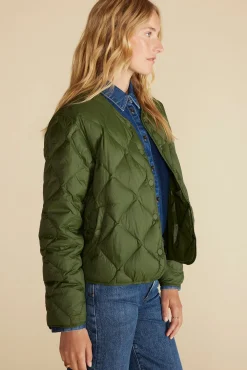 Amour Vert Solene Quilted Puffer Jacket OliveGreen Fashion