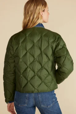 Amour Vert Solene Quilted Puffer Jacket OliveGreen Fashion
