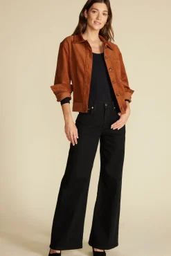Amour Vert Spencer Corduroy Trucker Jacket AlmondBrown Best
