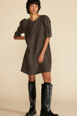 Amour Vert Sylvia Puff Sleeve Dress OliveGreen Fashion