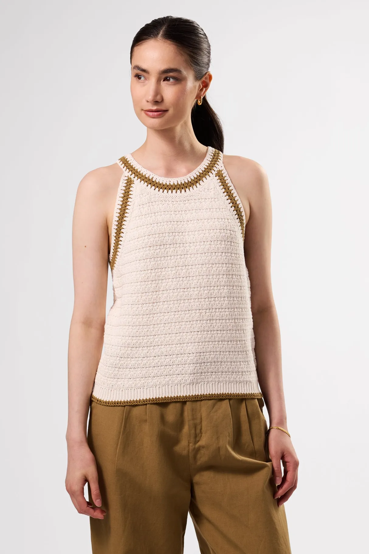 Amour Vert Texture Halter IvoryElm Outlet