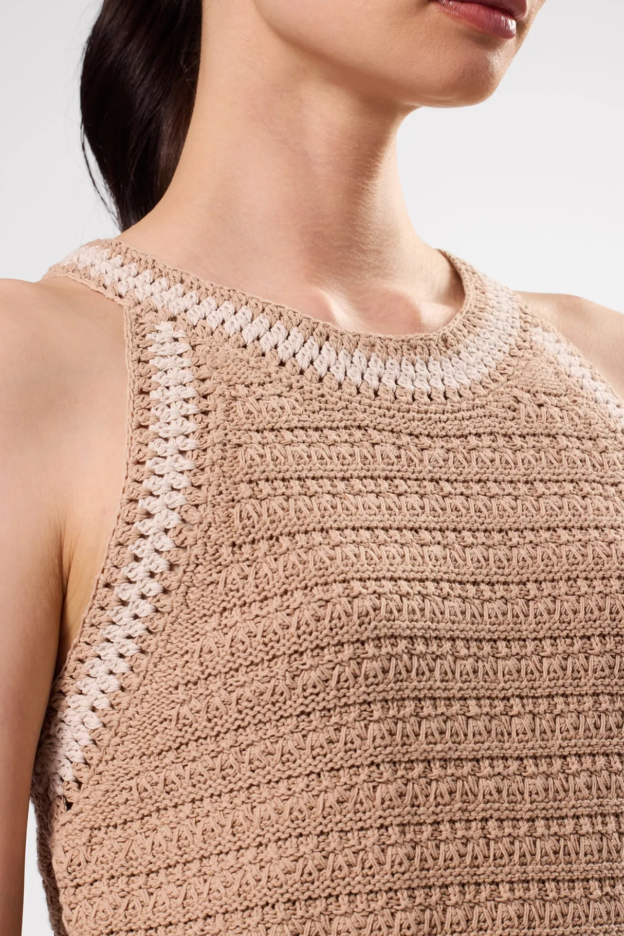 Amour Vert Texture Halter BiscottiIvory New