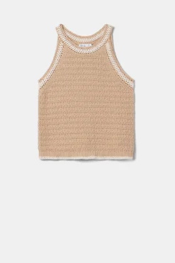 Amour Vert Texture Halter BiscottiIvory New