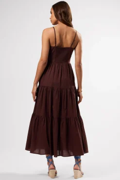 Amour Vert Tie Front Dress Espresso Hot