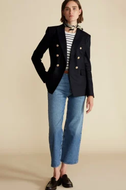 Amour Vert Tobie Double Breasted Blazer DarkNavyBlue Clearance