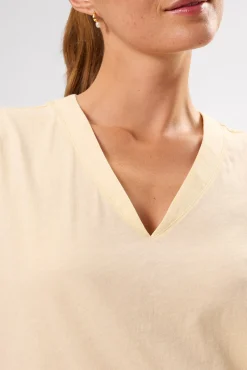 Amour Vert V Neck Solid Tee Anise Clearance