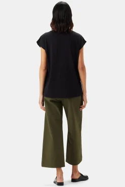 Amour Vert V Neck Solid Tee Black Online