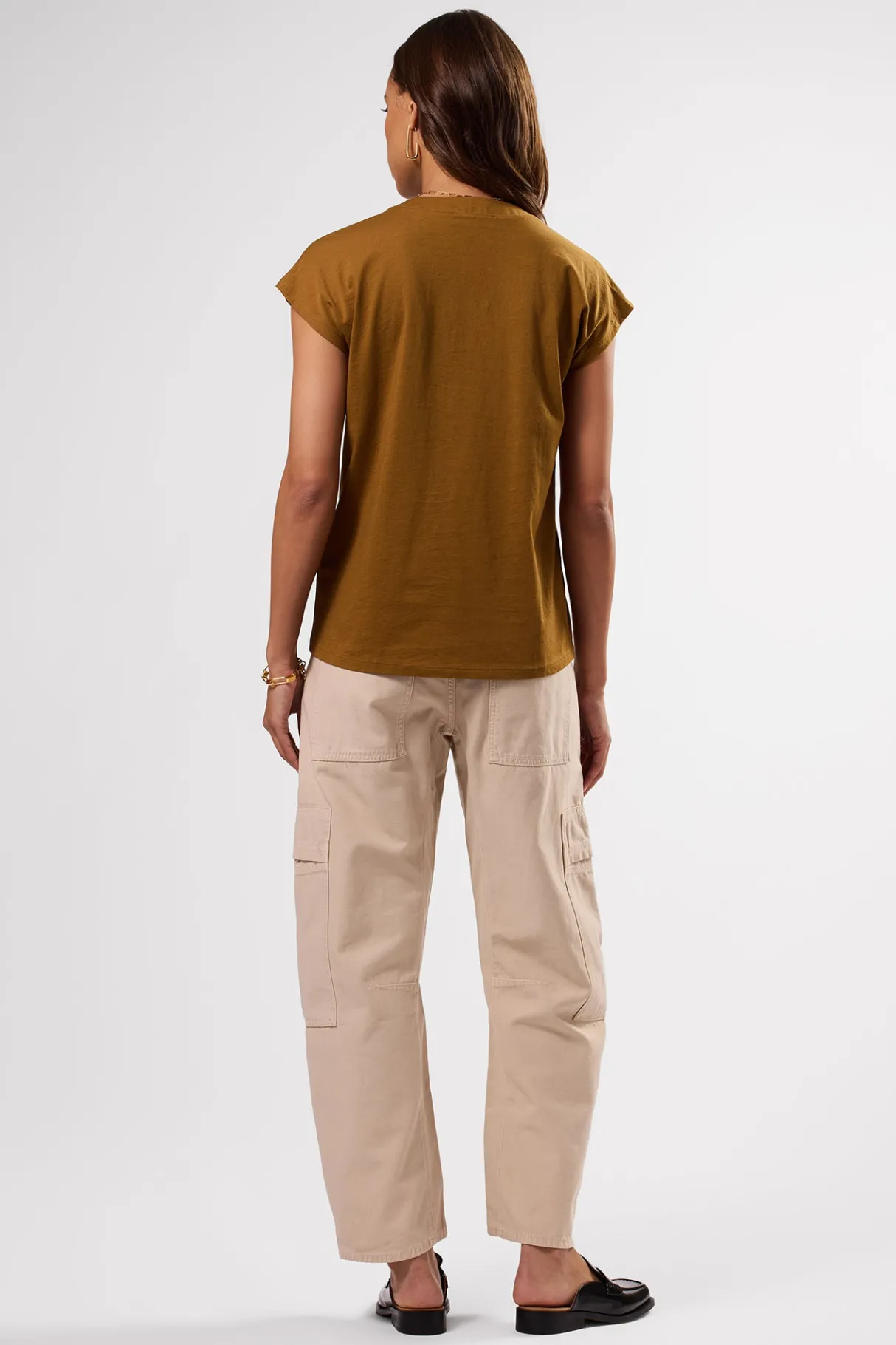 Amour Vert V Neck Solid Tee Terre Clearance