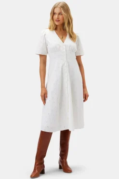 Amour Vert Violette Organic Cotton Eyelet Dress White Online