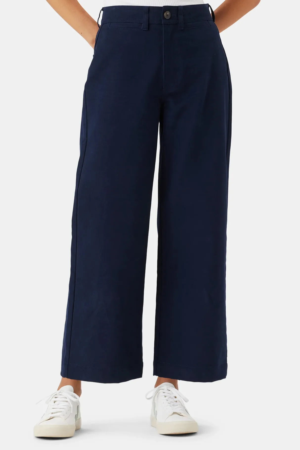 Amour Vert Wide Leg Utility Pant NavyBlue Fashion