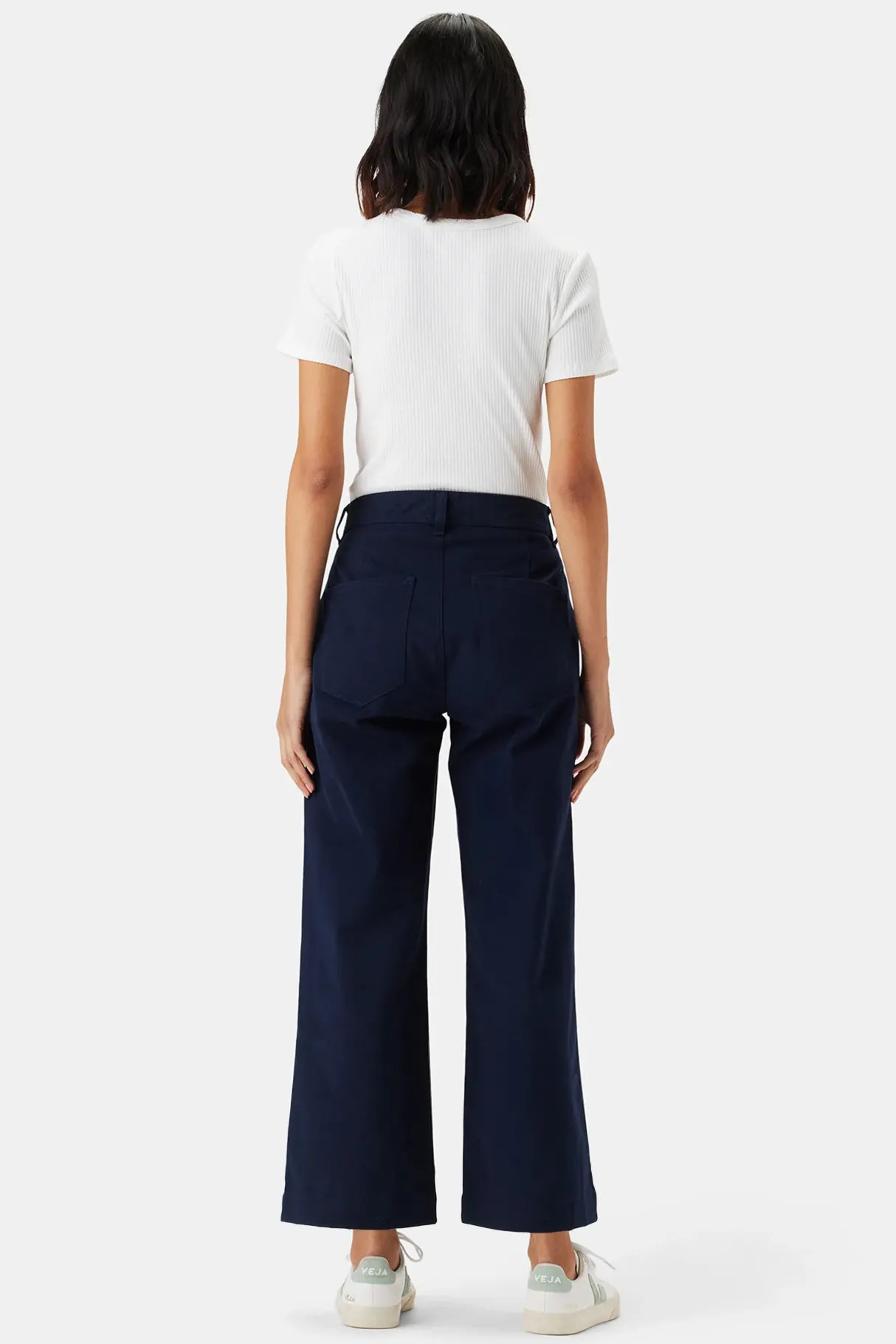 Amour Vert Wide Leg Utility Pant NavyBlue Fashion