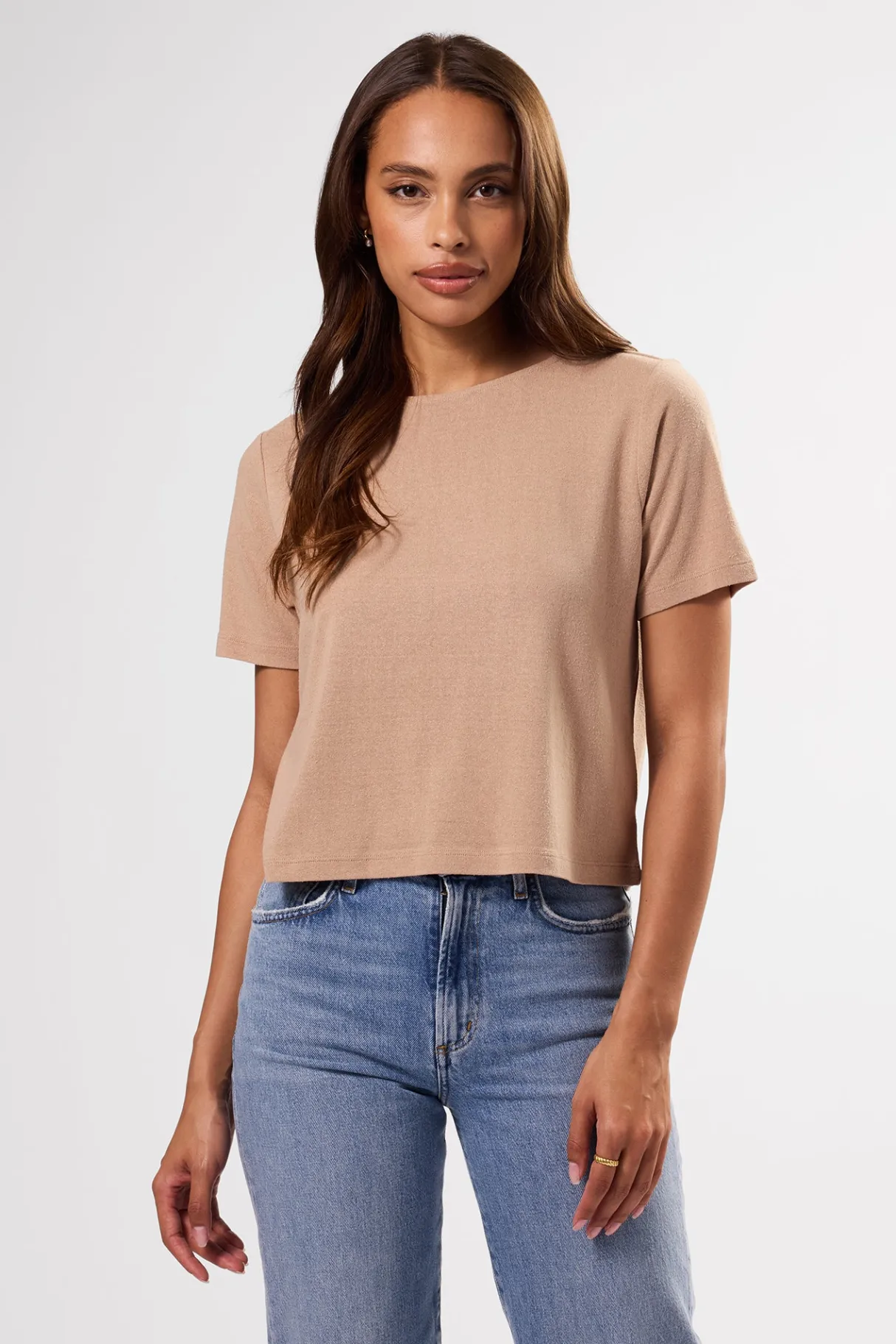 Amour Vert Yvette Silk Knit Tee Sand Clearance